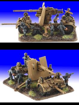 15mm FOW WWII Limbered German 88 AA Gun Firing by Vanth