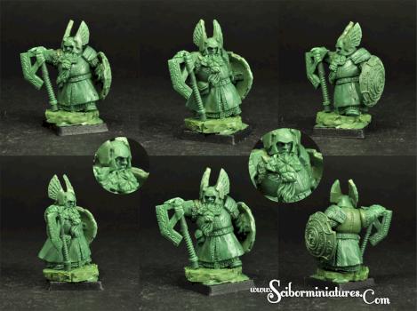 Dwarf greenstuff oryginal sculpture 28mm by Scibor
