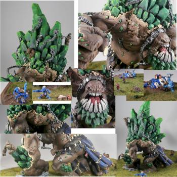 Hordes Trollblood Mountain King detail collage by DragonVT