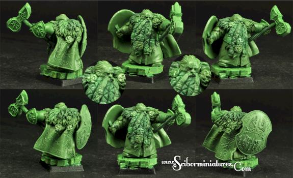 Dwarf greenstuff oryginal sculpture 28mm by Scibor