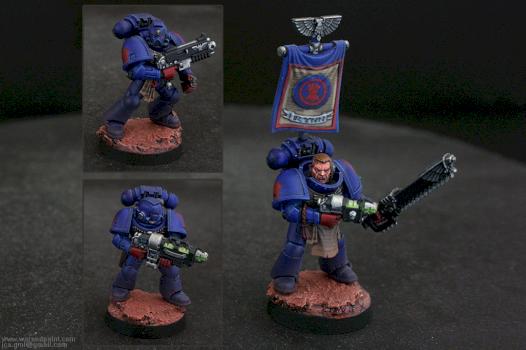 Crimson Fists Tactical Marines x 3 by War and Paint