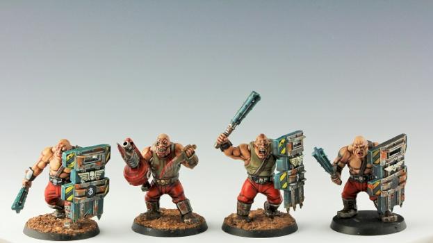 Norgk with his Retinue of Imperial Guard Ogryns by BloodASmedium