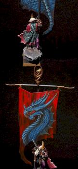 Dark Elf Black Ark Corsairs with Batle Standard Bearer by slawek