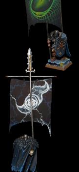 Chaos Tzeentch Warrior with Battle Standard Bearer by slawek