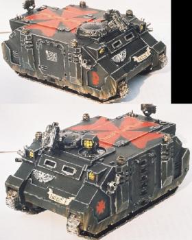 Black Templar Rhino for my HQ squad by fraggL