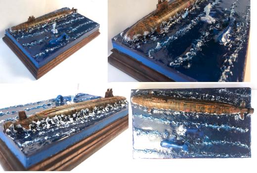 Water diorama After Men Vigrinia class submarine model modelism by IreMoon
