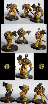 Imperial Fist Terminator squad commission by Rogan