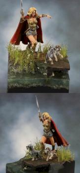Melissa and her Immortal Schnauzers by Sleipnir