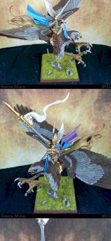 High Elf Prince on Griffon by Simon Moon