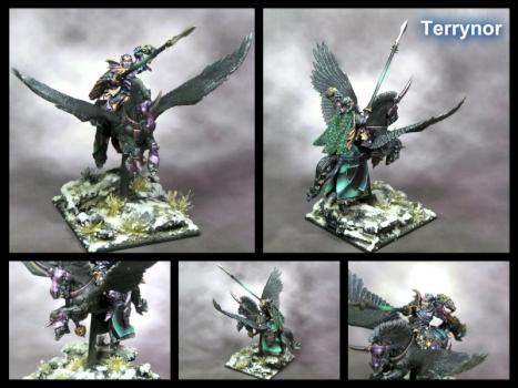 Dark Elf pegasus Lord by terrynor