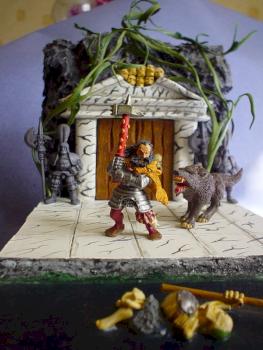 diorama (chevalier du loup blanc a pied) by elfgidrungal