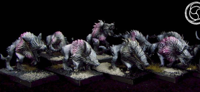 Warriors of Chaos Slaanesh Warhounds by Awaken Realms