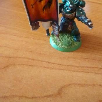 SM Veteran with Honour Guard Dark Salamander Chapter Banner by Tomakisz