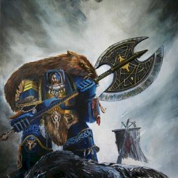 Space Wolfe Painting by DEN of IMAGINATION