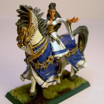 High Elf Female Mounted Mage by Singaliel
