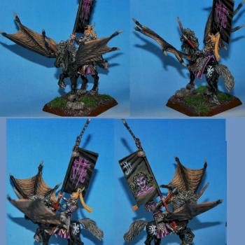 Dark elf Army standard bearer on pegasus conversion by capopik