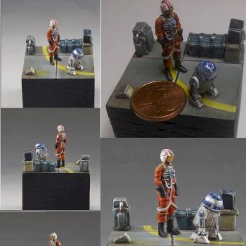 star wars diorama briefing luke and R2D2 by looserpro