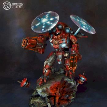 Tau Y'Vahra taking fire! - diorama by Awaken Realms
