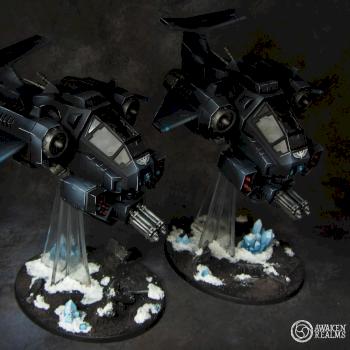 Space Marines Raven Guard Stormtalon Gunships by Awaken Realms