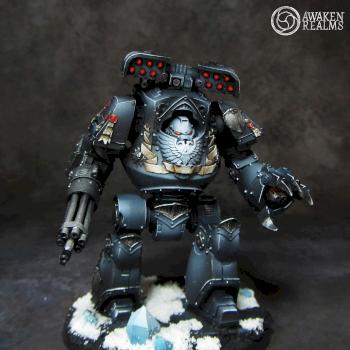 Space Marines Raven Guard Contemptor Dreadnought by Awaken Realms