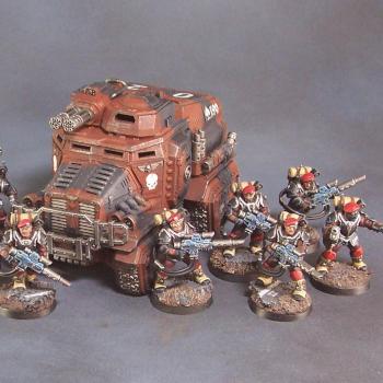 Storm troopers Tempestus Scions and Taurox Prime by TheFireDrake
