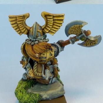 Non Metalic Metal dwarf lord with great weapon by capopik