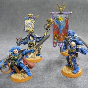 Ultramarine command squad by Dave4tin