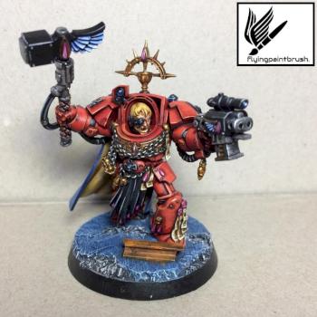 Blood Angels Captain Karlaen in Terminator-Armor. by flyingpaintbrush