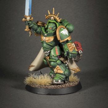Dark Angels Primaris Captain in Gravis Armor by Green_Brush