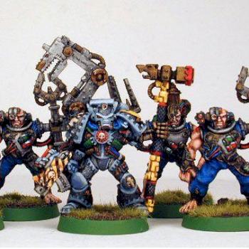 Warhammer 40K Space Wolf Iron Priest with servitors by sorcererstudios