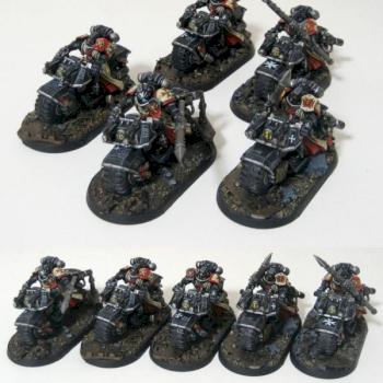 Black Templar Space Marine Bike Squad by titan136