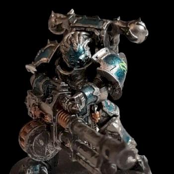 Chaos Space Marines; Alpha Legion Havoc with Reaper Autocannon by lesley_the_noble