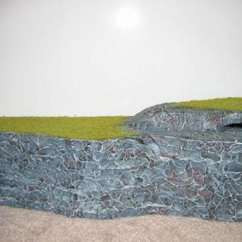2 Foot Long Cliff With Cave And Static Grass by trilogyt