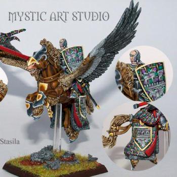 Bretonnian femme fatale on pegasus by Mystic Art Studio