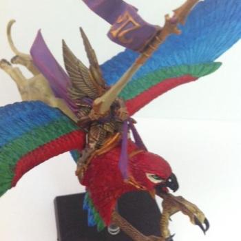 High Elf Noble on Griffon B by troglodytesrus