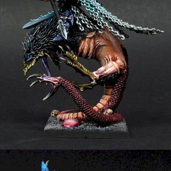 Chaos Tzeentch Battle Standard Bearer on Daemonic Mount by BloodyBeast.com