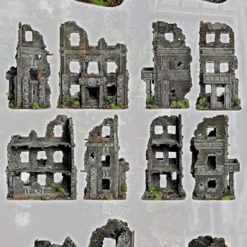 2x RUINED BUILDINGS SET I w40k, mordheim scenery terrain by studiolevel