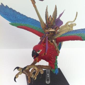 High Elf Noble on Griffon A by troglodytesrus