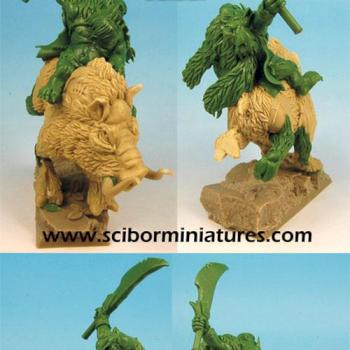 28mm scale Ork on Boar greenstuf and resin conversion by Scibor