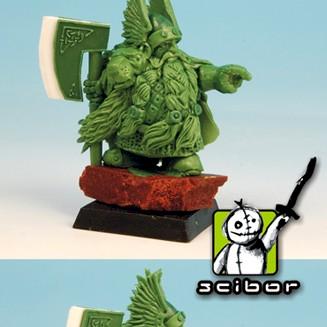 28mm scale Dwarf Lord Greenstuff Sculpture by Scibor