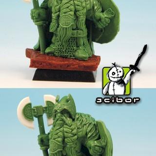 28mm scale Dwarf Lord Greenstuff Sculpture by Scibor