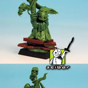28mm scale Goblin Shaman Greenstuff Sculpture by Scibor