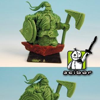 28mm scale Dwarf Lord Greenstuff Sculpture by Scibor