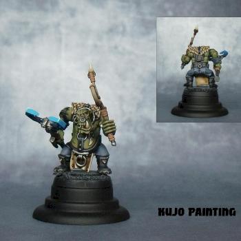 Ork Runtherder (front and back view) by KujoPainting
