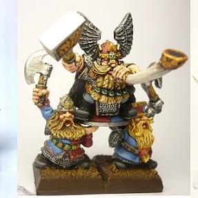 Dwarf Lord Kazador with shieldbearers by Cnalle