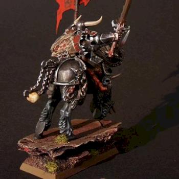Chaos Khorne Knight with Battle Standard Bearer by slawek