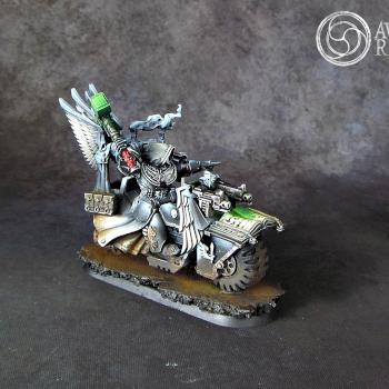 Dark Angels Cahplain Asmodai on Bike by Awaken Realms