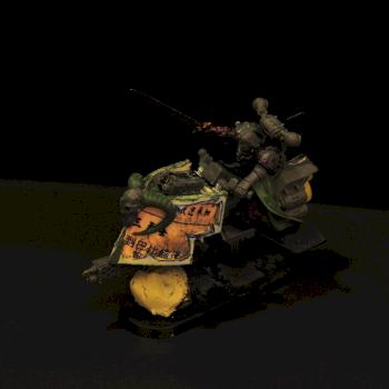 Luemas, Chaos sorcerer Lord on jetbike by Sylvara