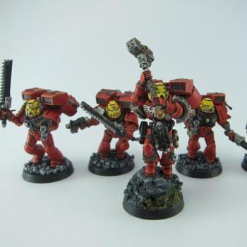 Blood Angels Jumpack Assault Squad by BlueDorian
