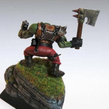 Ork on a stone base by b00geyman